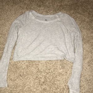 grey cropped sweater